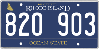 RI license plate 820903