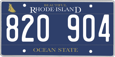 RI license plate 820904