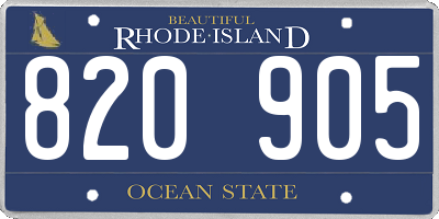 RI license plate 820905