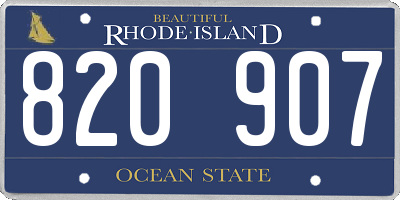 RI license plate 820907