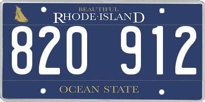 RI license plate 820912