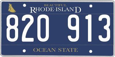 RI license plate 820913