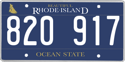 RI license plate 820917