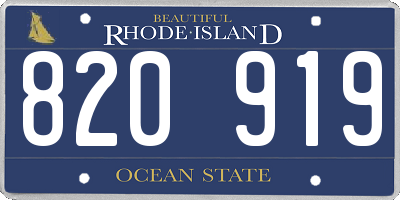 RI license plate 820919