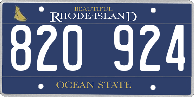 RI license plate 820924
