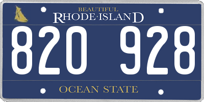 RI license plate 820928