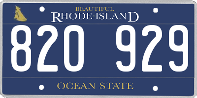 RI license plate 820929