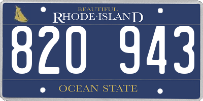 RI license plate 820943