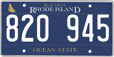RI license plate 820945