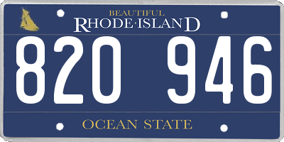 RI license plate 820946