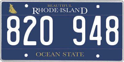 RI license plate 820948