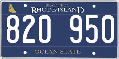 RI license plate 820950