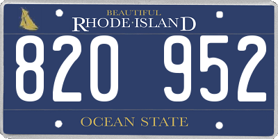 RI license plate 820952