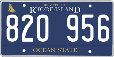 RI license plate 820956