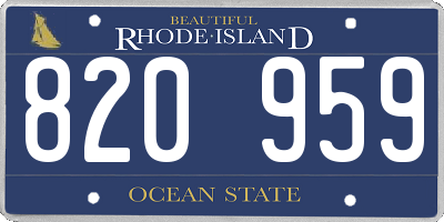 RI license plate 820959