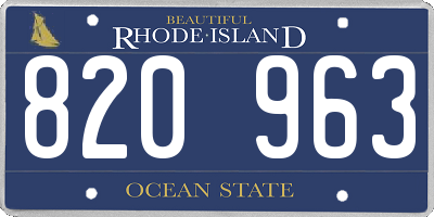 RI license plate 820963