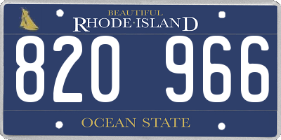 RI license plate 820966