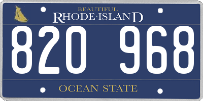 RI license plate 820968