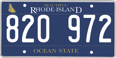 RI license plate 820972