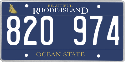 RI license plate 820974