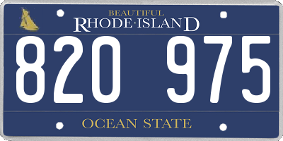 RI license plate 820975