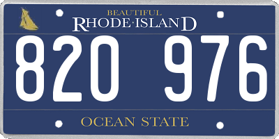 RI license plate 820976