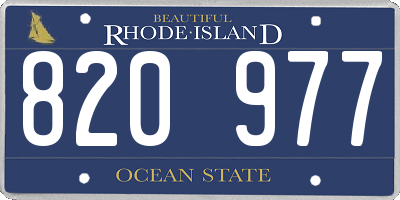 RI license plate 820977