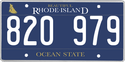 RI license plate 820979