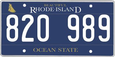 RI license plate 820989