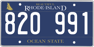 RI license plate 820991