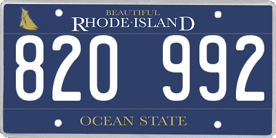 RI license plate 820992