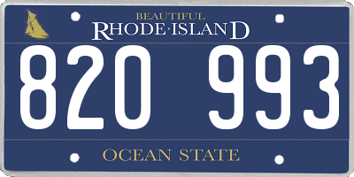 RI license plate 820993