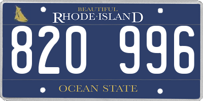 RI license plate 820996