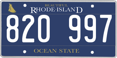 RI license plate 820997