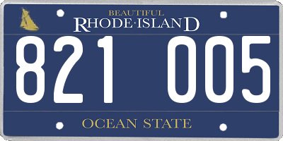 RI license plate 821005