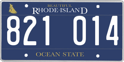 RI license plate 821014