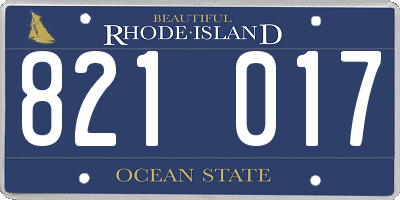RI license plate 821017