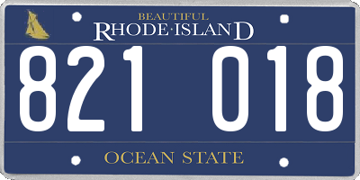 RI license plate 821018