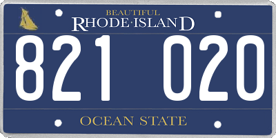 RI license plate 821020