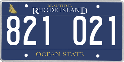 RI license plate 821021