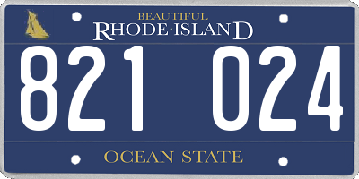 RI license plate 821024