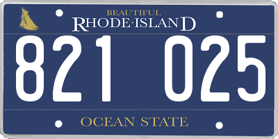 RI license plate 821025