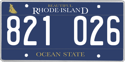 RI license plate 821026