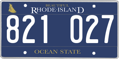 RI license plate 821027