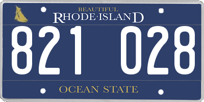 RI license plate 821028