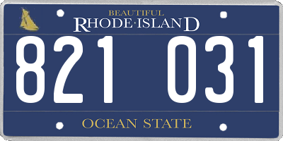 RI license plate 821031