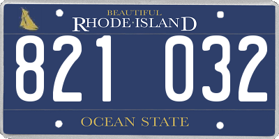 RI license plate 821032