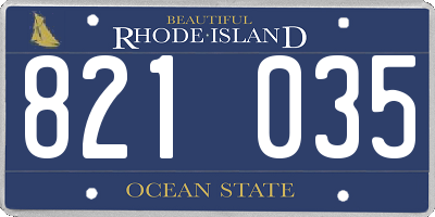 RI license plate 821035