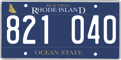 RI license plate 821040
