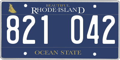 RI license plate 821042